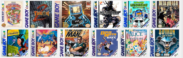 A selection of the Game Boy and Game Boy Color games in the archive